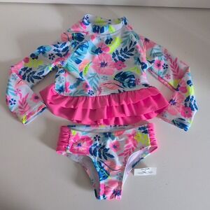 Tommy Bahama Baby Girl 2-Piece Rashguard Swimsuit Set 12 Months NWT long sleeve